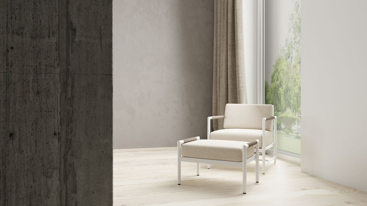 Sabbia - Club Chair, No Welt - Echo Ash / White