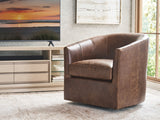 Sunset Key - Candice Leather Swivel Chair - Dark Brown