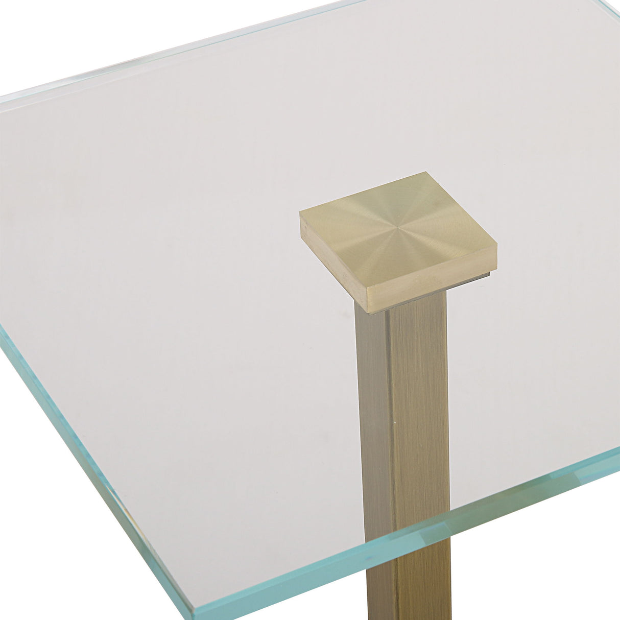 Martini Table - Brushed Brass & White