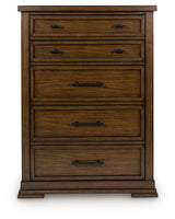 Taffenbrook - Medium Brown - Five Drawer Chest