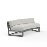 Redondo - Curved Sofa, No Welt - Cast Silver / Dark Gray