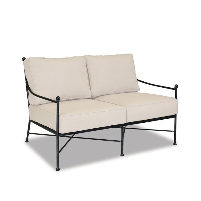 Provence - Loveseat, With Self Welt - Canvas Flax / Black