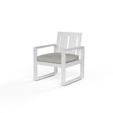 Newport - Dining Chair, No Welt - Cast Silver / White