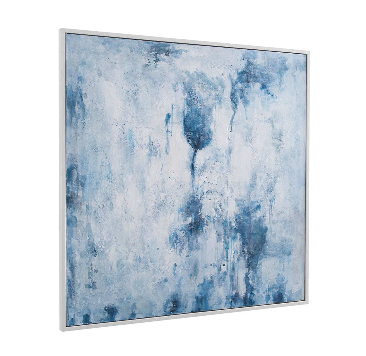 Lake Time - Framed Canvas - Blue