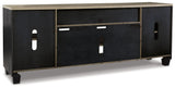 Foyland - Black / Brown - XL TV Stand W/Fireplace Option