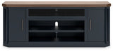 Landocken - Brown / Blue - XL TV Stand W/Fireplace Option