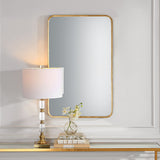 Rounded Corners Mirror - Gold Leaf