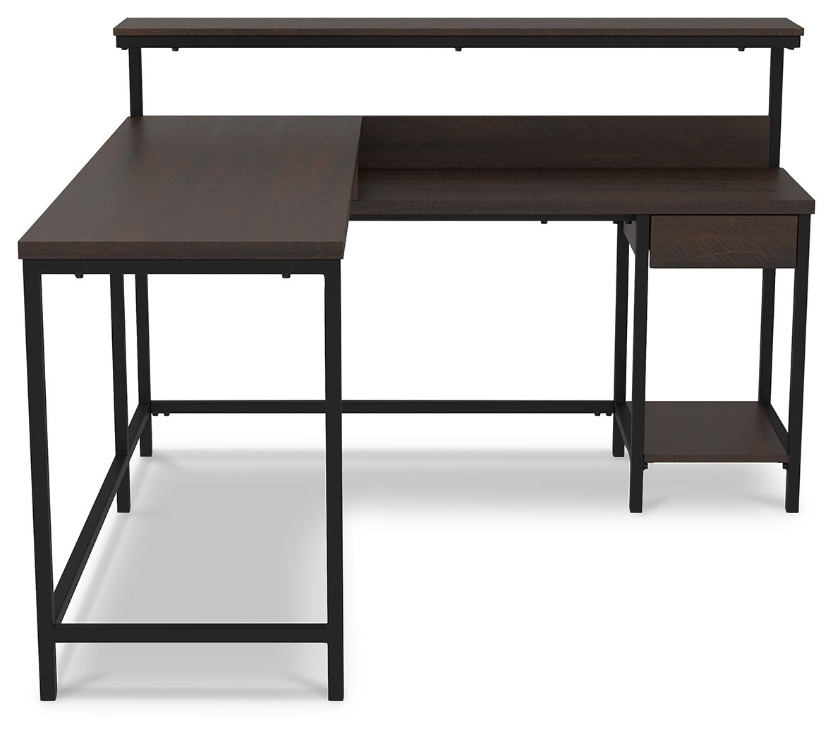 Camiburg - Warm Brown - L-Desk with Storage