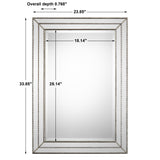 Featuring Grooved Texture Mirror - Metallic Silver