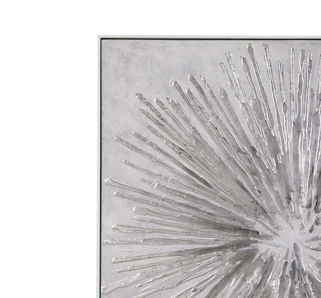 Energy Burst - Canvas Art - Pearl Silver