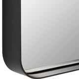 Mirror With Gold Accents - Matte Black