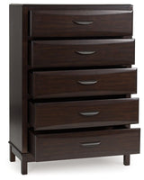 Vanmore - Dark Brown - Five Drawer Chest