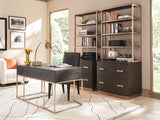 Windsor Park - Brookings Writing Desk - Dark Brown / Gold