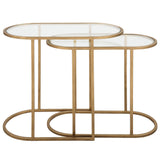 Nesting Tables (Set of 2) - Antique Brushed Brass