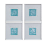 White Coral On Blue - IV Framed Print - Blue / White