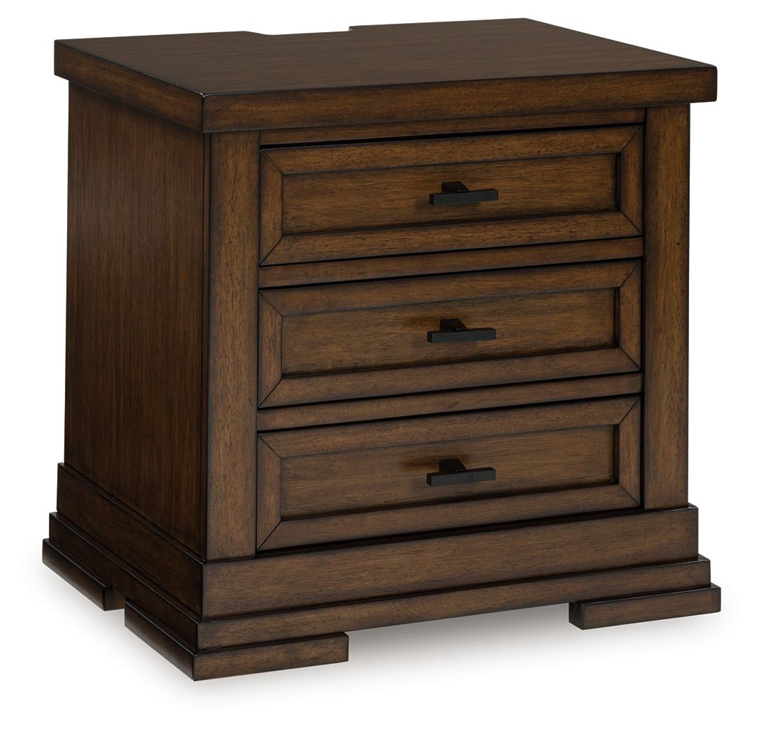 Taffenbrook - Medium Brown - Three Drawer Night Stand