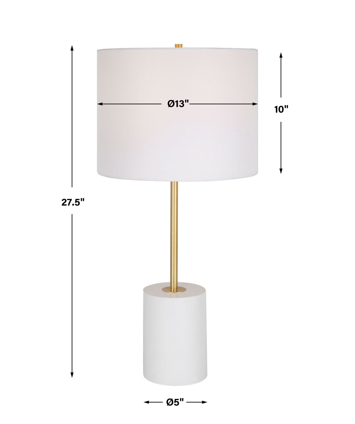 Table Lamp Metal Base - White