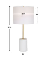 Table Lamp Metal Base - White