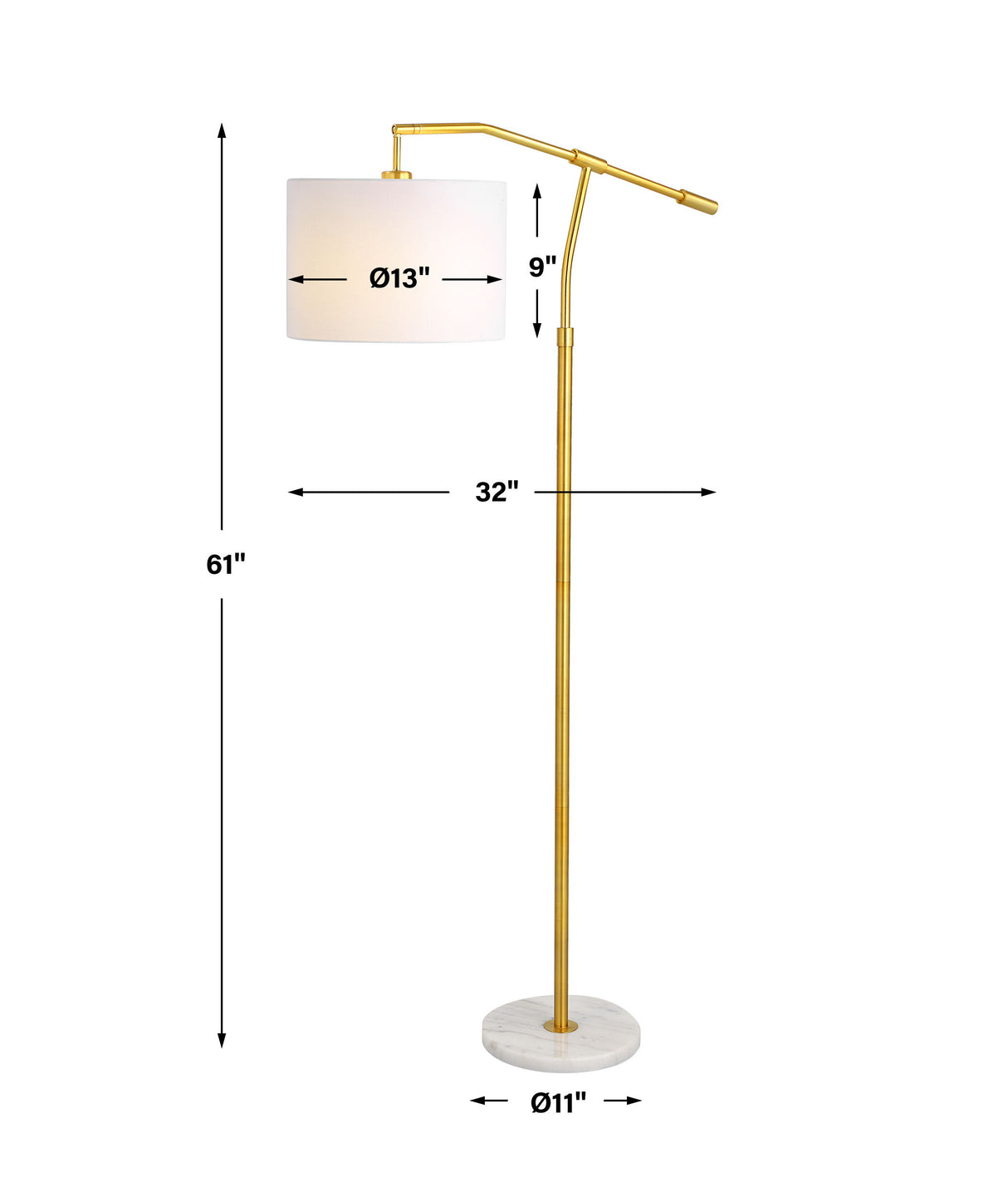 Floor Lamp - Gold Stem