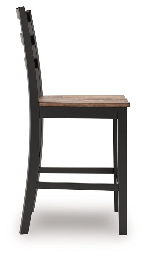 Wildenauer - Brown / Black - Barstool (Set of 2)