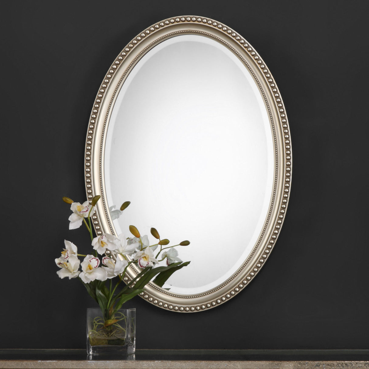 Mirror - Metallic Silver & Brown Antiquing