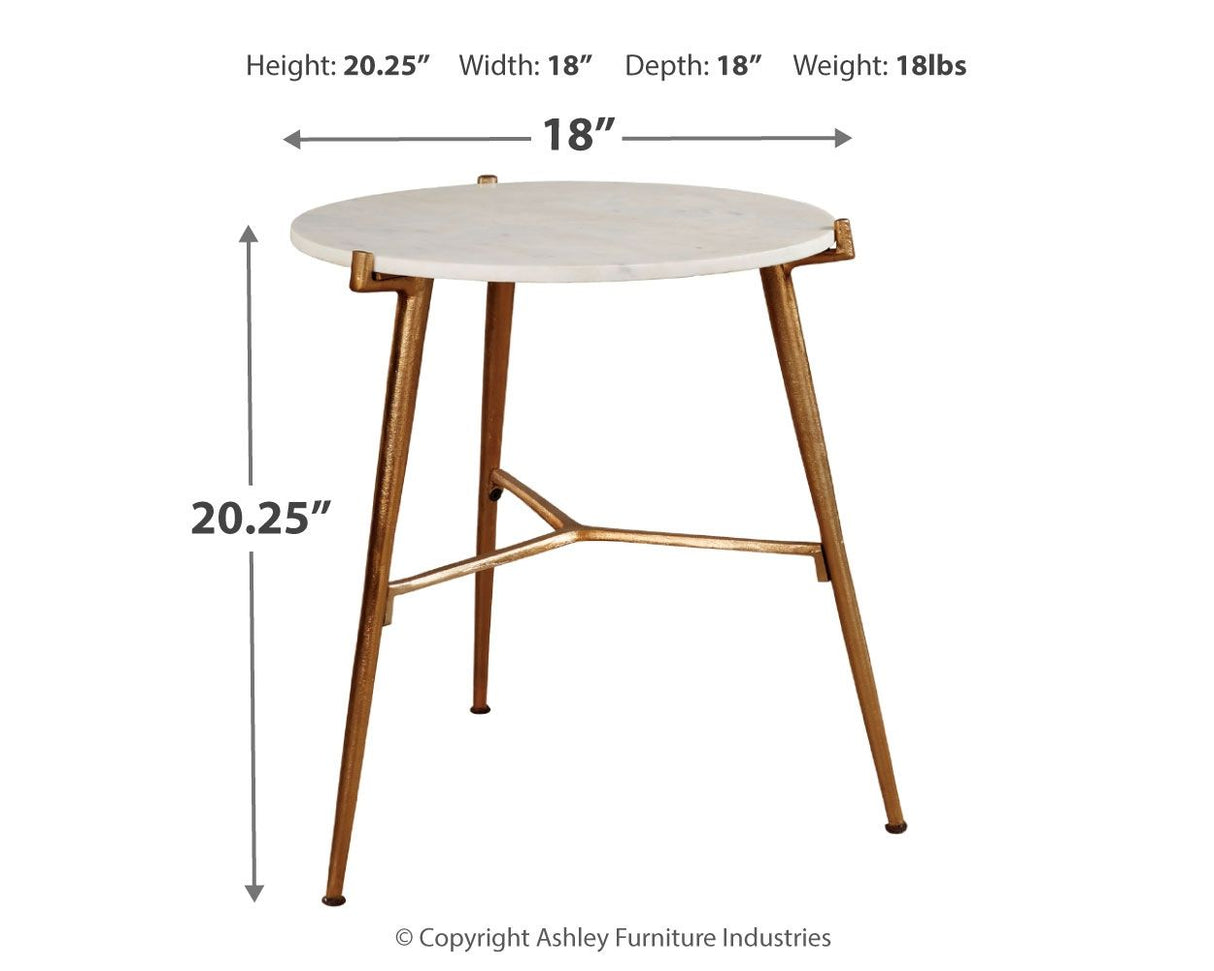 Chadton - White / Gold Finish - Accent Table