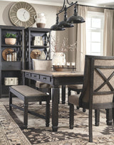 Tyler - Black / Grayish Brown - Dining Uph Side Chair (Set of 2) - Framed Back