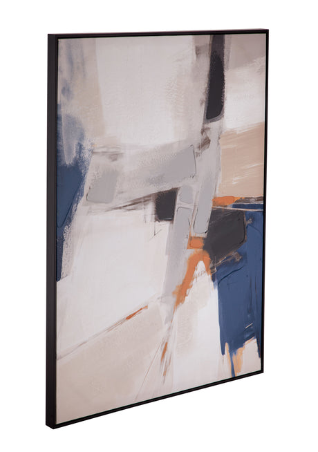 Denisa - II Framed Canvas - Beige / Blue