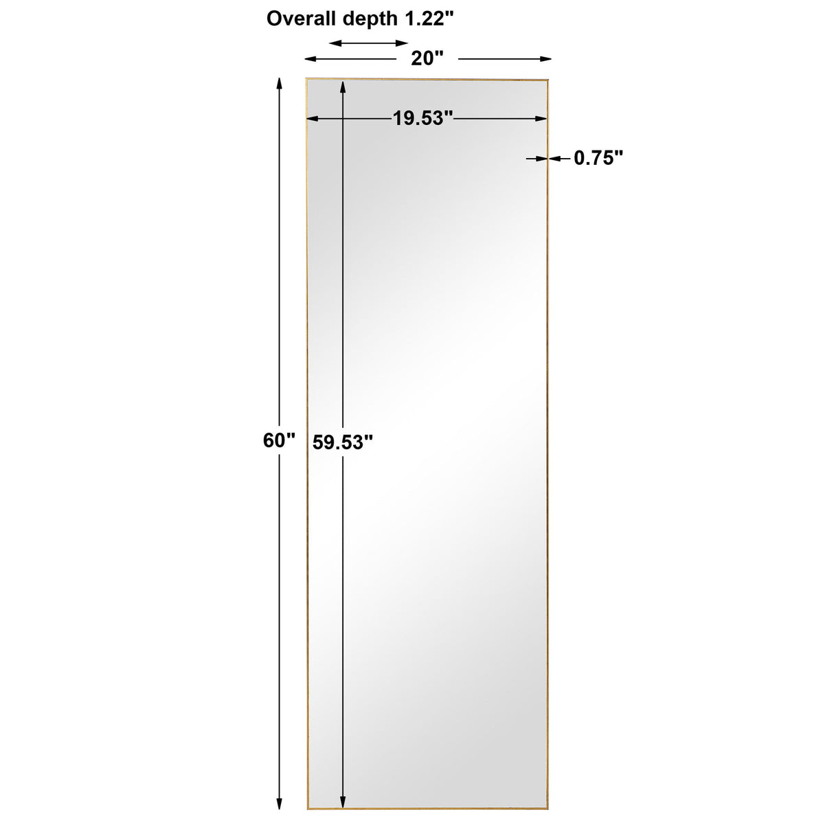 Contemporary Plain Mirror - Gold Finish