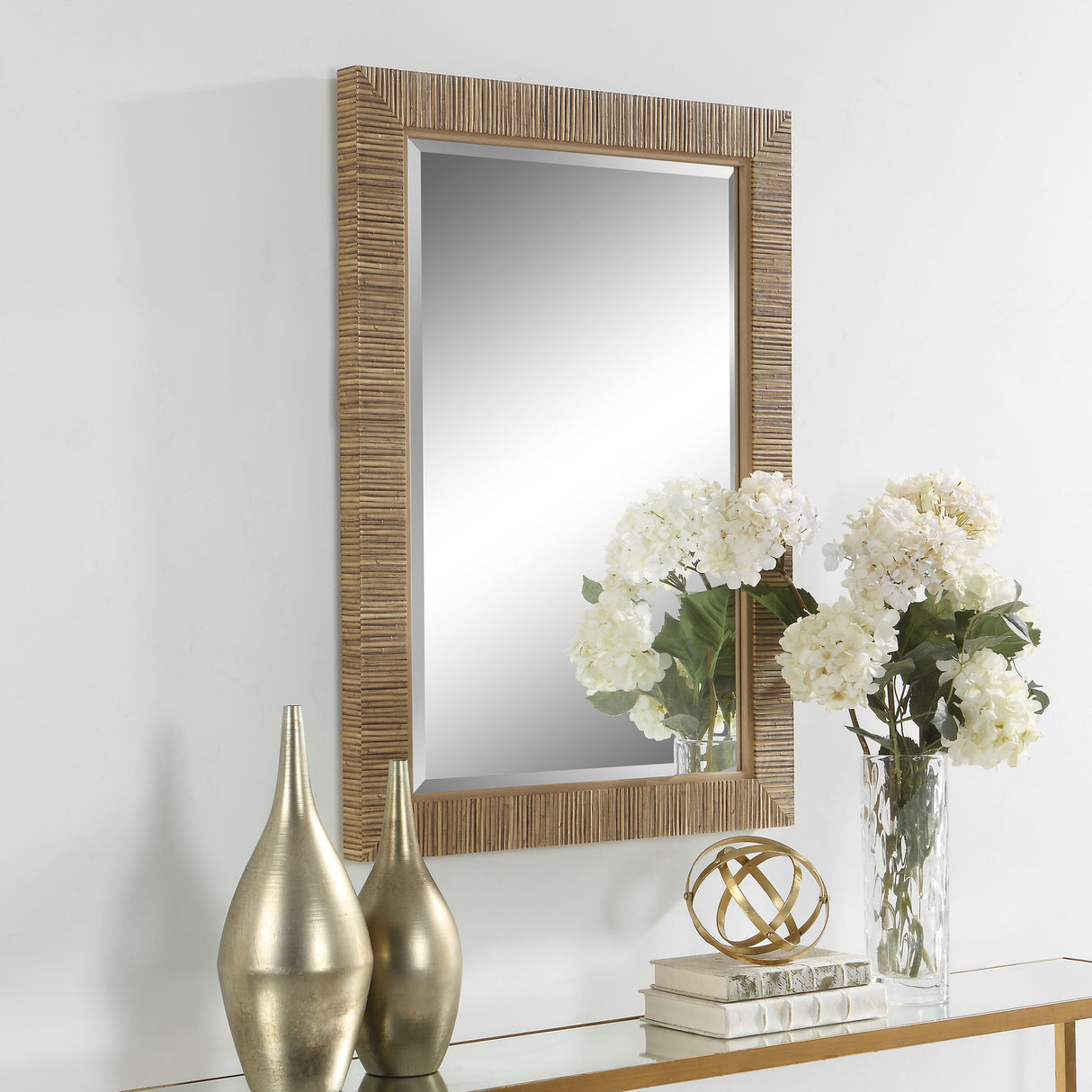 Textured Wrap Mirror - Natural