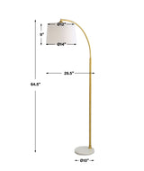 Floor Lamp - Gold & White