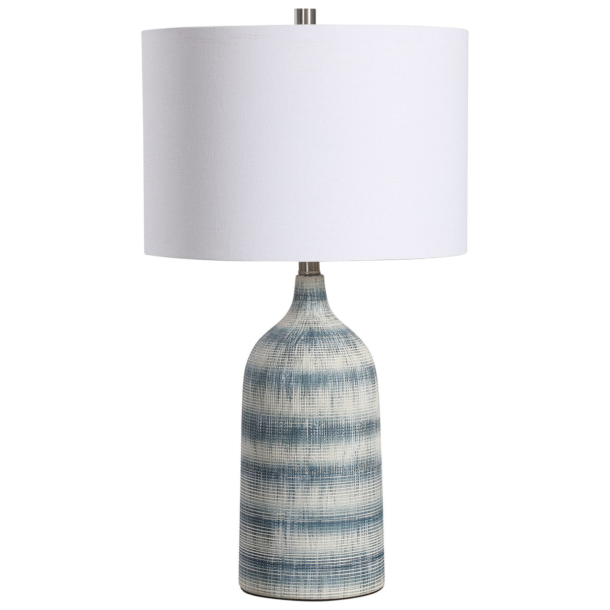 Textured Table Lamp - Blue & White