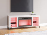 Brollevi - White - TV Stand With Fireplace