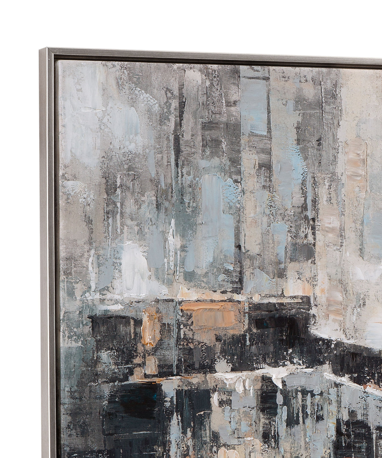 City Scape - Framed Canvas - Dark Gray / Gray