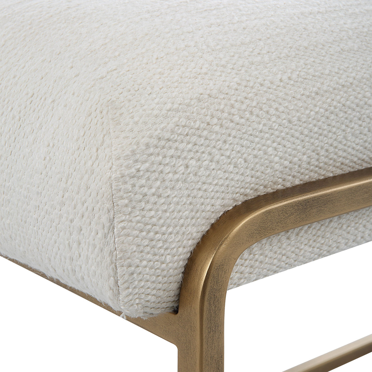 Accent Bench With Cushion - Antique Brushed Brass