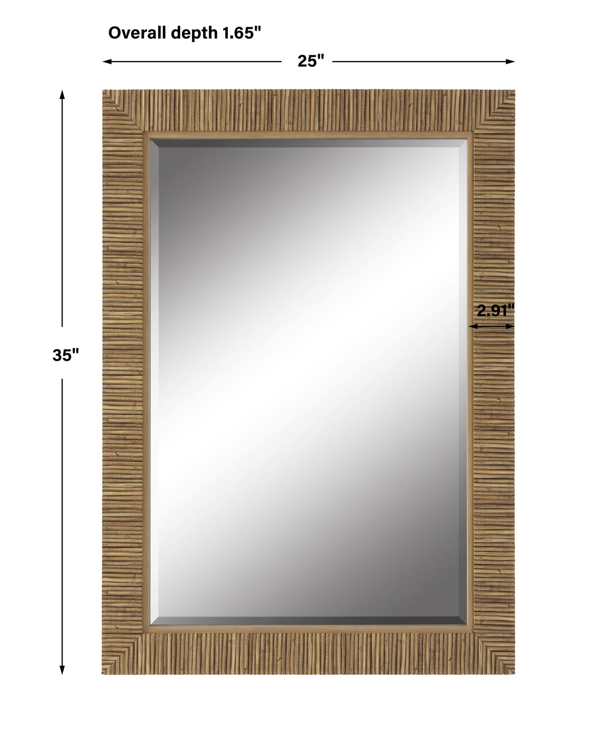 Textured Wrap Mirror - Natural