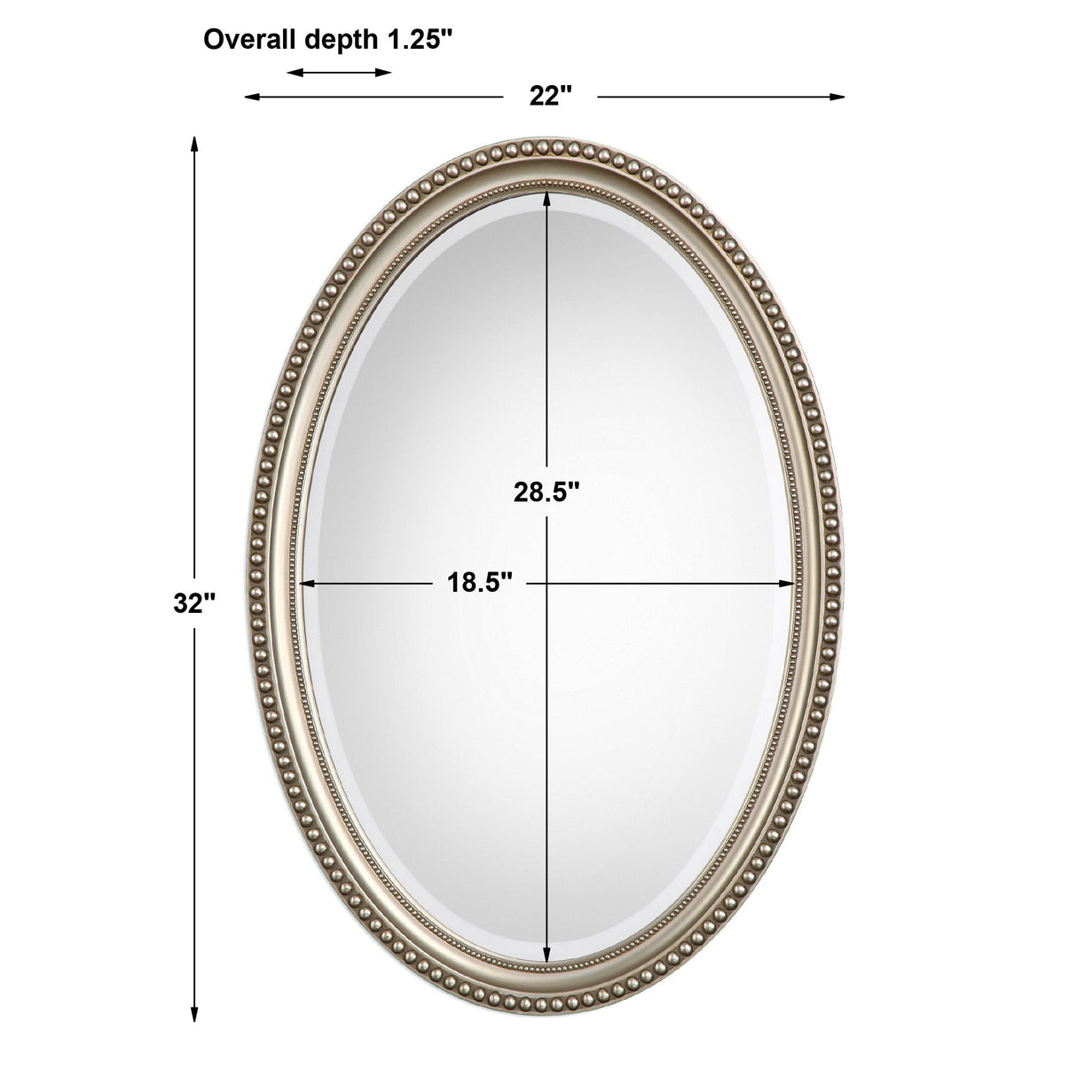 Mirror - Metallic Silver & Brown Antiquing