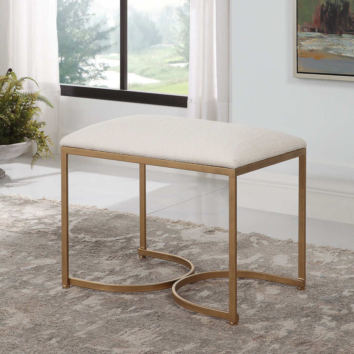 Accent Bench - Antique Brushed Brass