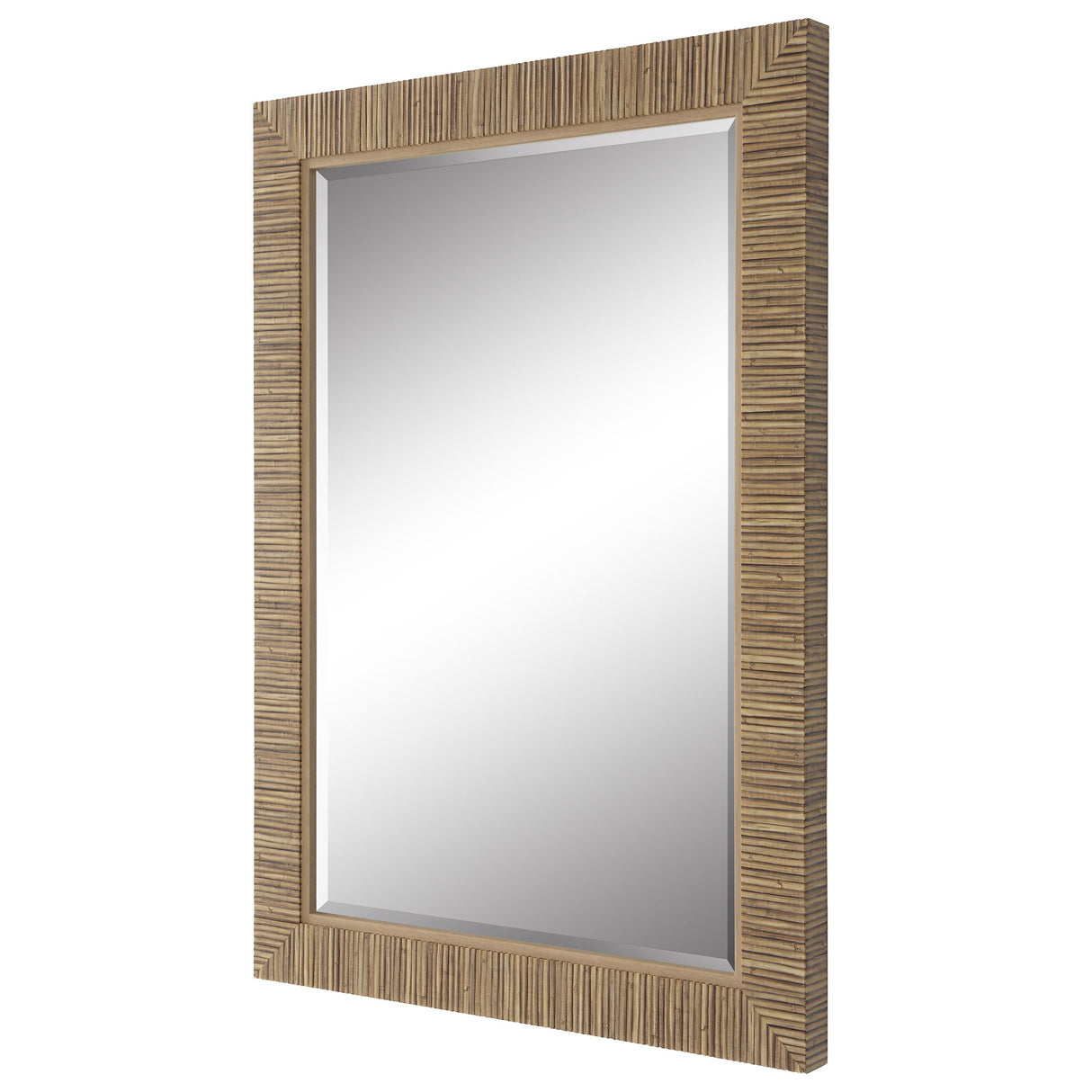 Textured Wrap Mirror - Natural