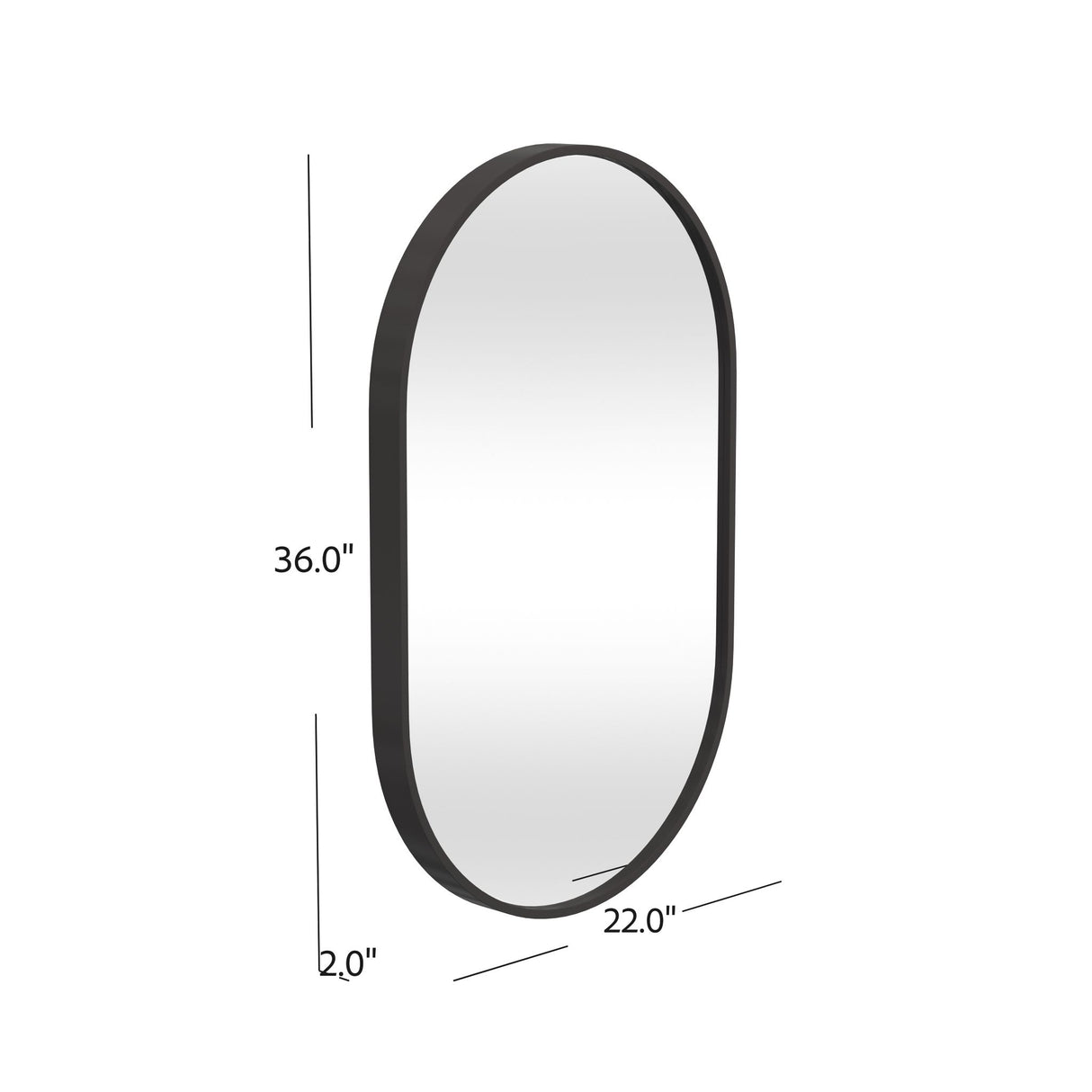 Oval - Wall Mirror - Black