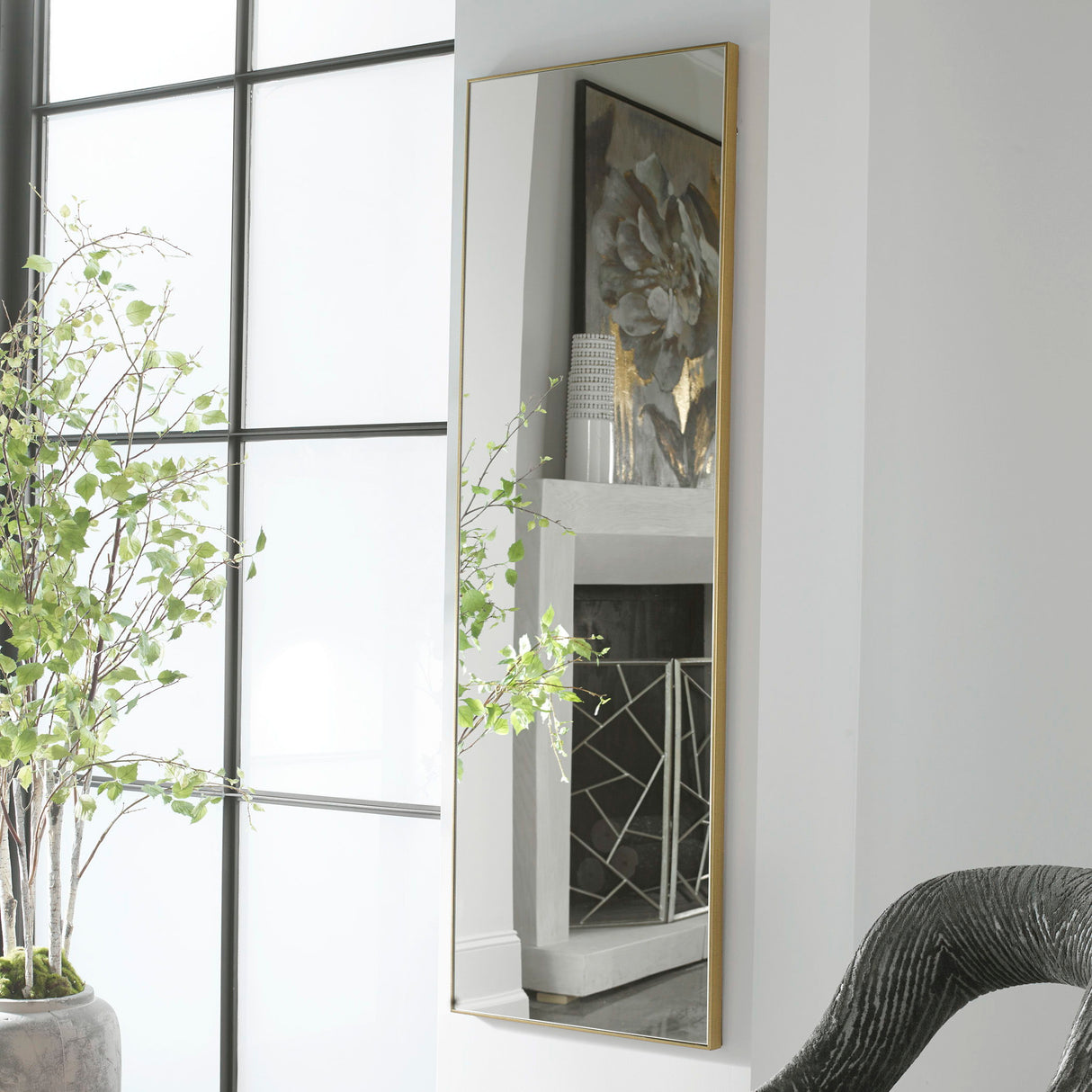 Contemporary Plain Mirror - Gold Finish