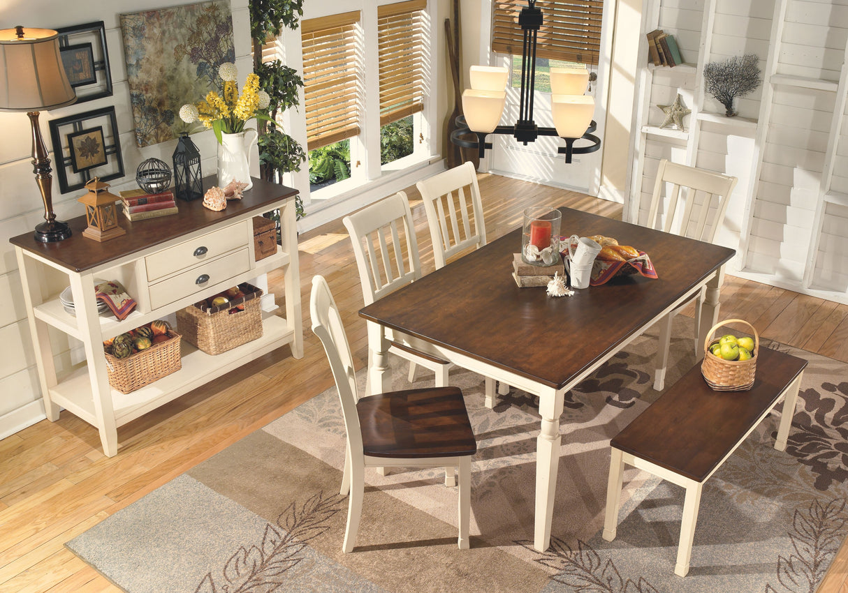 Whitesburg - Brown / Cottage White - Large Dining Room Bench