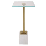 Martini Table - Brushed Brass & White