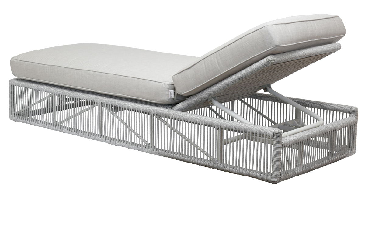 Miami - Adjustable Chaise, With Self Welt - Echo Ash / Pearl Silver