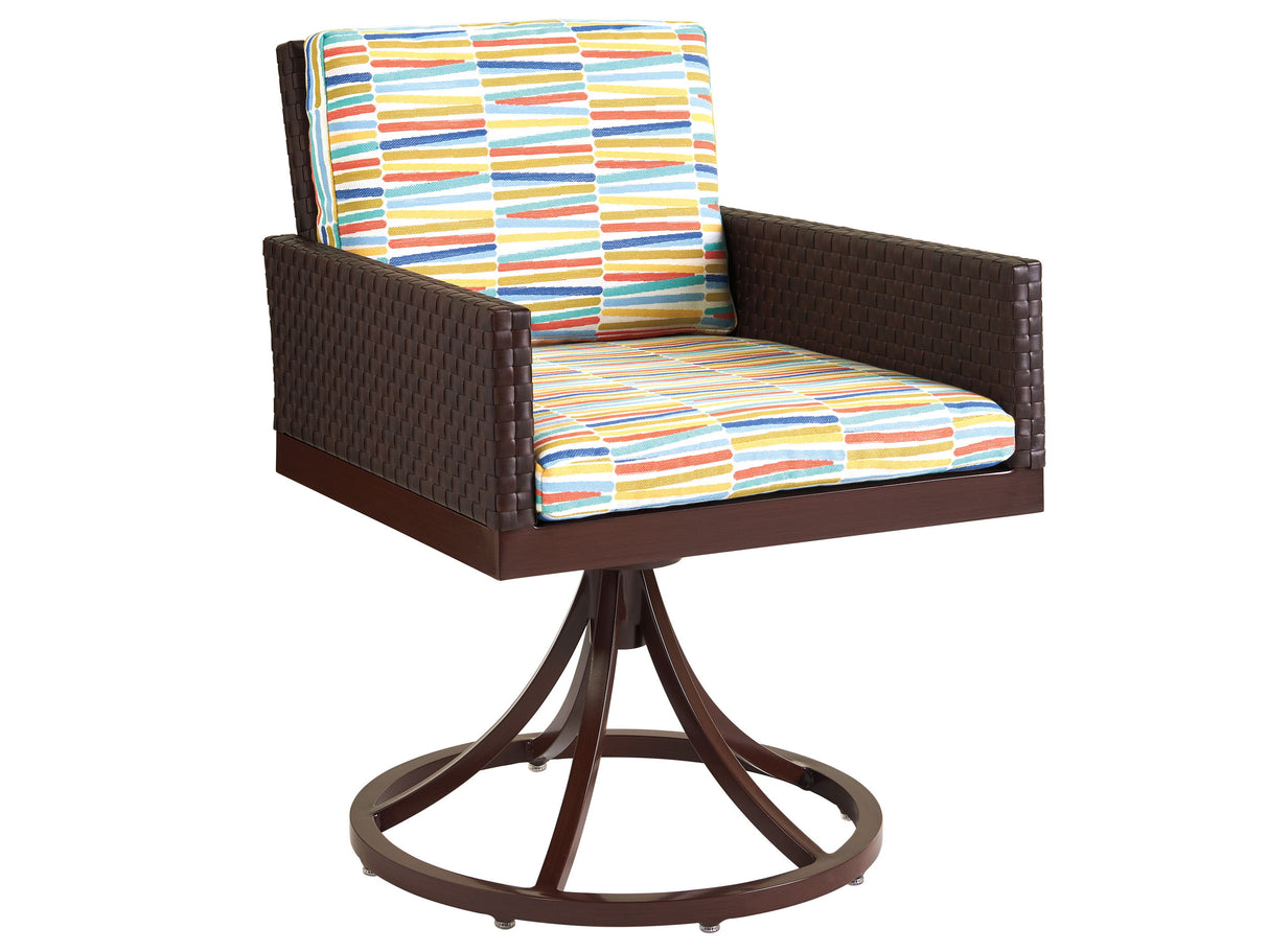 Abaco - Swivel Rocker Dining Chair - Dark Brown / White