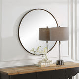 Round Framed Mirror - Dark Bronze