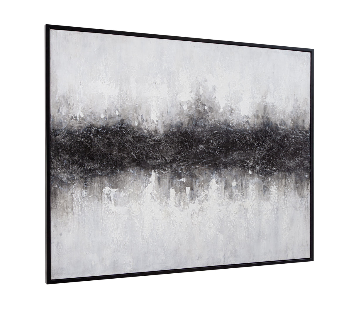 Divided - Framed Canvas - Gray / Black