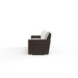 Montecito - Sofa, With Self Welt - Canvas Flax / Dark Brown