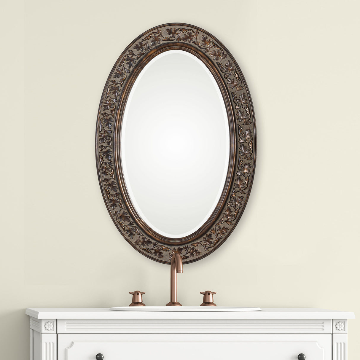 Mirror With Antique Gold Undertones - Bronze