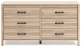 Battelle - Tan - Six Drawer Dresser